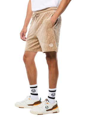 Bandiera Debossed Velour Short-Humus