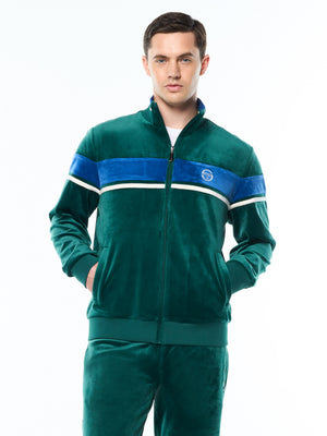 Damarindo Velour Track Jacket-Forest Biome
