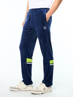 Damarindo Velour Track Pant-Beacon Blue