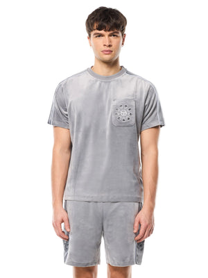 Cresta Velour Pocket T-Shirt-Sleet
