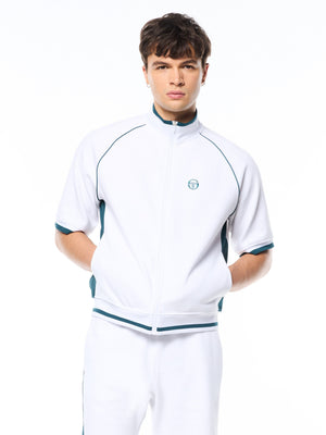 Pannello Short Sleeve Track Jacket-Brilliant White