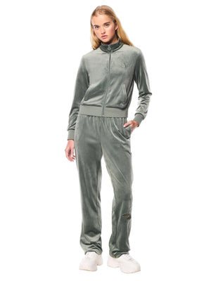 Nuvola Velour Track Jacket-Agave Green