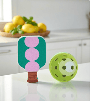 Linhome Pickleball Paddle & Ball Kitchen Sponge Set – Green Paddle / Green Ball