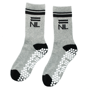 11Nil MID CREW GRIP STRIPE SOCKS - GREY/BLK/WHITE