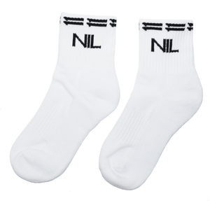 11Nil HALF CREW SOCKS - WHITE/BLACK