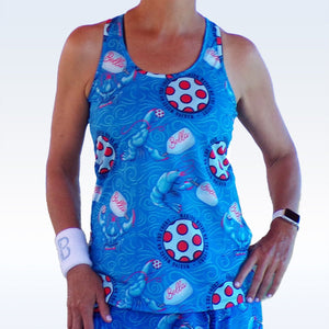 Pickleball Bella Lobster Monster Racerback Tank