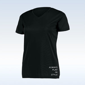Pickleball Bella Black Short-Sleeve V-Neck Tee