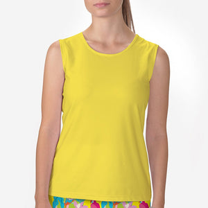 Skort Obsession Sleeveless Crew Neck Top — Yellow