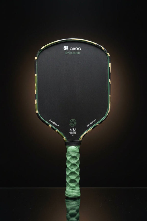 Custom AIREO Cyclone Hybrid 2.0 Pickleball Paddle — Green Camo - Spinwave Pickleball Inc.