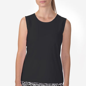 Skort Obsession Sleeveless Crew Neck Top — Black