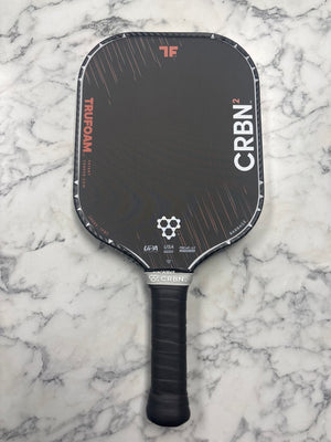 CRBN² TF TruFoam Barrage Square 14mm Grey/Orange Pickleball Paddle — Spinwave Certified Pre-Owned (Mint)