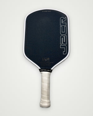 Honolulu Pickleball Company Sword & Shield J2CR Blue Grit White Pickleball Paddle — Spinwave Certified Pre-Owned (Mint)