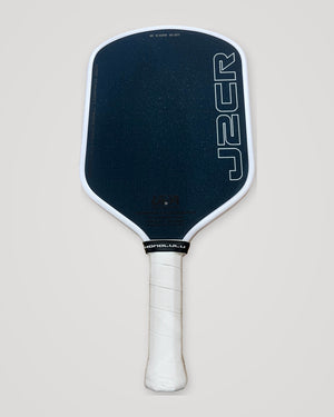 Honolulu Pickleball Company Sword & Shield J2CR Blue Grit White Pickleball Paddle — Spinwave Certified Pre-Owned (Mint)