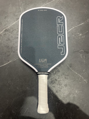 Honolulu Pickleball Company Sword & Shield J2CR Blue Grit White Pickleball Paddle — Spinwave Certified Pre-Owned (Mint)