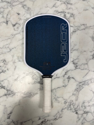 Honolulu J2CR Crystal Blue 16mm Pickleball Paddle (Navy/White) — Spinwave Certified Pre-Owned (Mint)