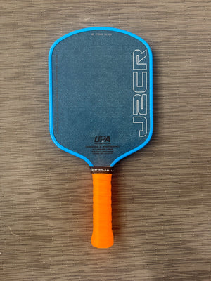Honolulu Pickleball Company Sword & Shield J2CR Crystal Blue Long Handle 6" Pickleball Paddle — Spinwave Certified Pre-Owned (Excellent)