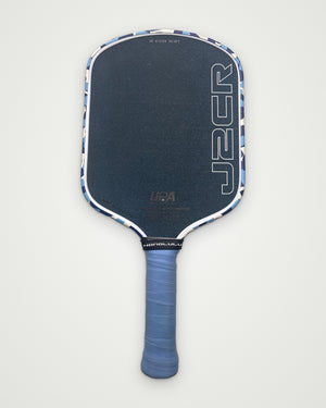 Honolulu Pickleball Company Sword & Shield J2CR Crystal Blue Long Handle 6" Pickleball Paddle — Spinwave Certified Pre-Owned (Mint)