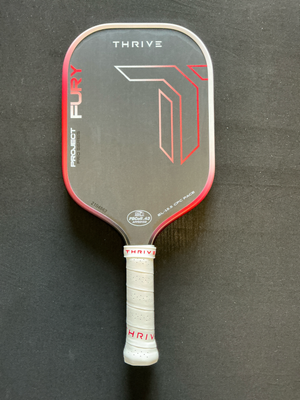 Thrive FURY Elongated 15.5mm Red Pickleball Paddle — Spinwave Certified Pre-Owned (Excellent)