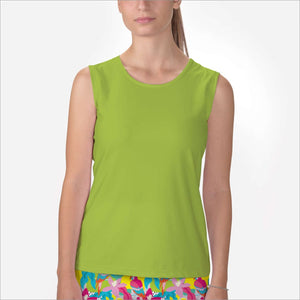 Skort Obsession Sleeveless Crew Neck Top — Lime