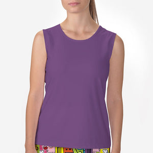 Skort Obsession Sleeveless Crew Neck Top — Purple