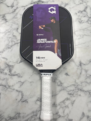 RPM Q2 16mm Flat Top Hybrid Black/Purple Pickleball Paddle — Spinwave Certified Pre-Owned (Mint)