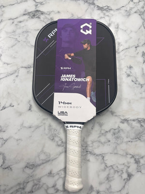 RPM Q2 14mm Widebody Black/Purple Pickleball Paddle — Spinwave Certified Pre-Owned (Mint)