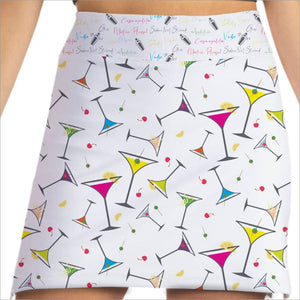 Skort Obsession Shaken Not Stirred Martini Print Skort