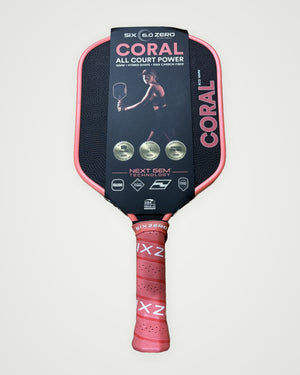 Six Zero Coral Hybrid 16mm Coral Pink Pickleball Paddle — Spinwave Certified Pre-Owned (Mint)