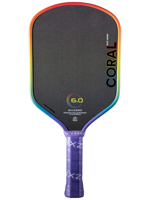 Six Zero Coral Hybrid Pickleball Paddle — Rainbow