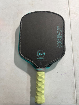 Six Zero Coral Pro 16mm Electric Blue Pickleball Paddle — Spinwave Certified Pre-Owned (Mint)