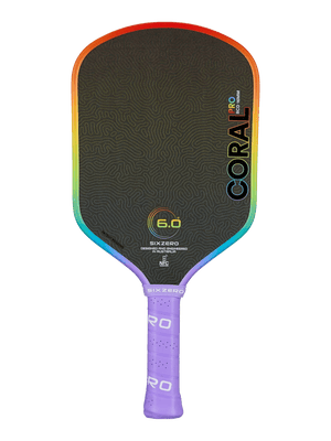 Six Zero Coral Pro Hybrid Pickleball Paddle — Rainbow