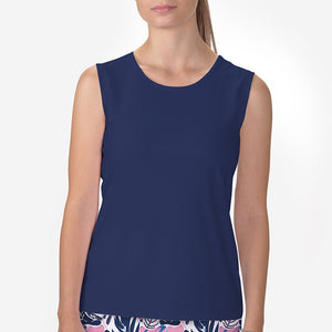 Skort Obsession Sleeveless Crew Neck Top — Navy