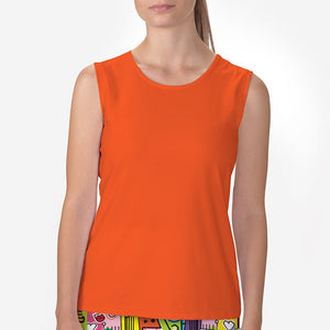 Skort Obsession Sleeveless Crew Neck Top — Orange
