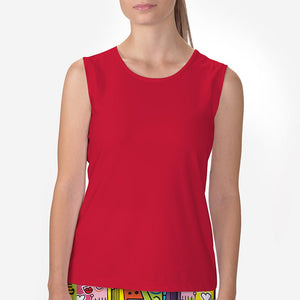 Skort Obsession Sleeveless Crew Neck Top — Red