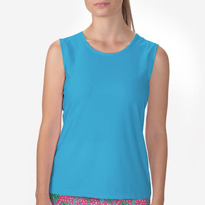 Skort Obsession Sleeveless Crew Neck Top — Aqua