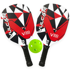 VULCAN V310 Pickleball 2 Paddles Set  9mm Rouge Red Geo