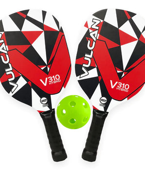 VULCAN V310 Pickleball 2 Paddles Set  9mm Rouge Red Geo